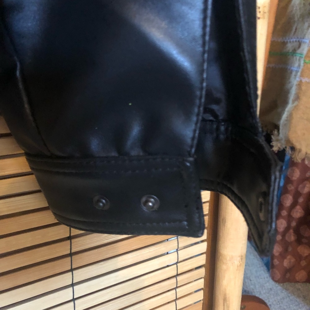 Italian Leather blazer; Florence by - Brunello Pradeshi black soft lambskin. - Picture 7 of 10